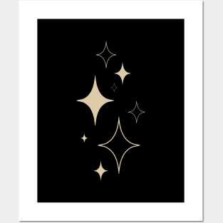 Gold Stars Boho Posters and Art